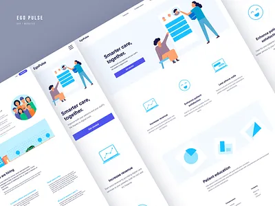 Landing page - Desktop and mobile concept doctor doctor app health app health care illustration landing page mobile app patient responcive website