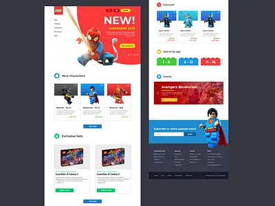 Lego Shop (Unofficial) clean e commerce lego lego shop legobrick superhero ui ux web design