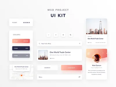 038/100 Daily UI : MSO Project - UI KIT card clean clear daily 100 dribbble elegant landing maps minimal simple sketch ui ux uidesign