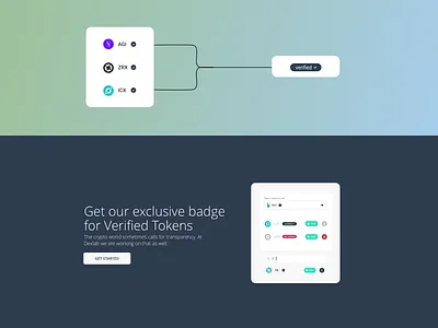 Verified Token Program bitcoin blockchain crypto ethereum fintech mobile ui ux wallet