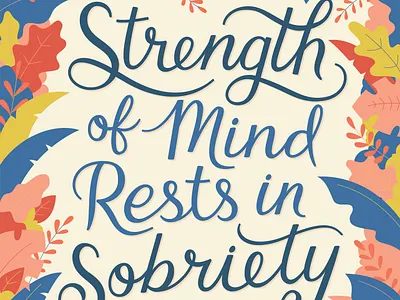 2019 Calendar: Strength of Mind calendar calendar 2019 foliage illustration lettering motivational primary colors script sobriety