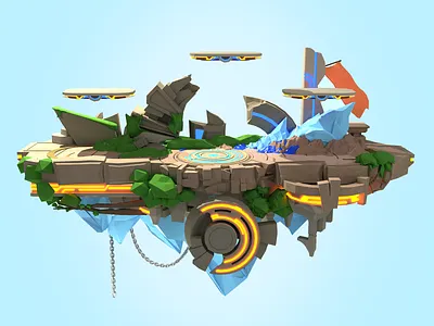 Battlefield - Super Smash Bros. Ultimate 3d 3d art 3d artist battlefield blender blender 3d level smash smash bros smash bros ultimate super smash bros video game