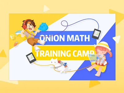 Onion Math Training Camp 2d app branding design education app flat illustration onion math ui