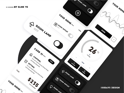 Daily design 25/100 - Black and white UIKIT by Eline Ye for UIGREAT ...