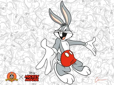 Bugs Bunny in Mickey Mouse Shorts bros. bugs bunny disney looney mickey mouse not shading shirts tunes warner why