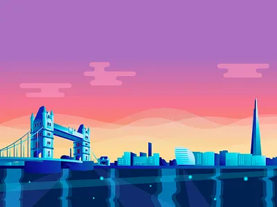 Ncino Dribbble Skyline Shotinvite Shot Copy flat design gradients illustration outrun