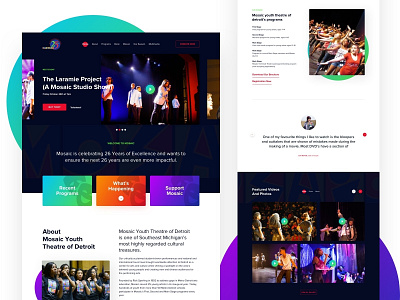 Mosaic Website Design charities clean creative donate interface landing page mosaic music trendy ui website