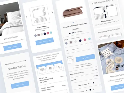 Good and Bed - Responsive Design app application bedding ecommerce homepage interface ios landing page linens mobile mobile app mobile app design redesign responsive ui ux website