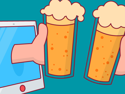 friYAY ar beer cheers design friday happy hour illustration stroke stroked vector
