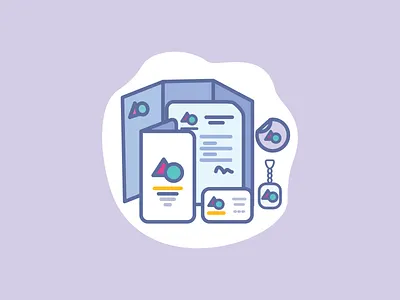 Print design icon badge designer drawing icons illustration illustrator pen print trifold