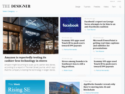 Online Newspaper Web Design tech news technology web design
