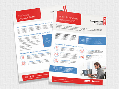Lenovo Endpoint Management Fact Sheet blocks color endpoint icons lenovo management modern software