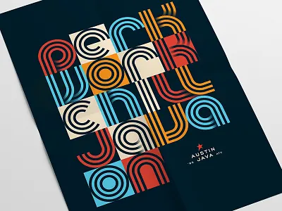 Java On Poster austin austin texas blue branding coffee coffee shop identity mustard poster type typography