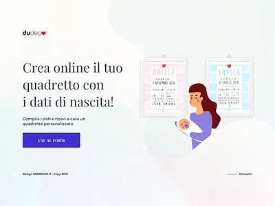 Dudecor landing born illustration sketch