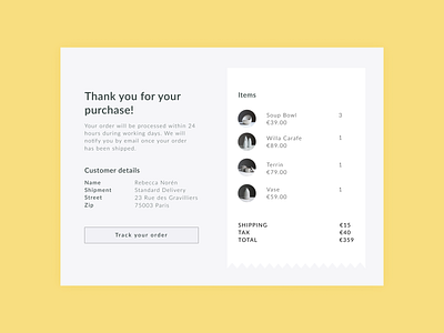 Daily UI 17 — Email Receipt 017 daily ui challange dailyui design email email app email receipt order payment purchase receipt ui ux