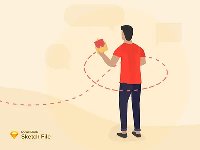 Reading email illustration download drawing email envelope human illustration mail read red round send sent sketch