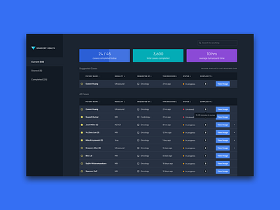 Gradient Health Imagery Viewer dark data design ui web