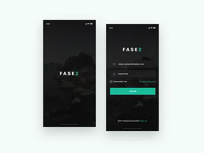 FASE 2 - Login android app app login app ui black dark fase intro ios log in log in ui logged in logging in login login app login ui mobile app sign up splash splashscreen