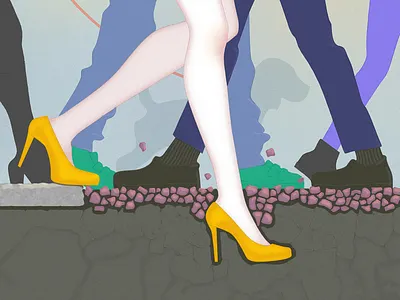 Mistakes Are OK art illistration legs people shoes street