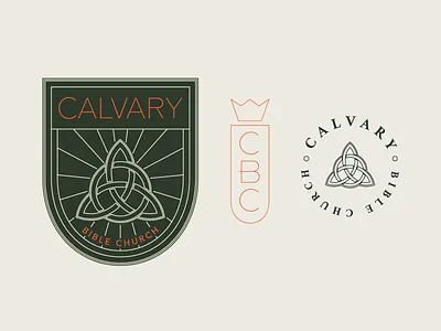 Calvary Bible Church – Brand Exploration 02 autumn badge brand branding church church branding design green illustration illustrator logo logomark orange trinity typography vector