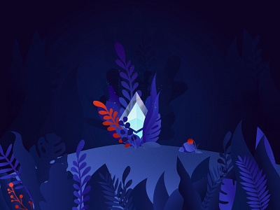 Ether in forest🌿 blockchain crypto currency design ethereum ethworks forest hedgehog illustration