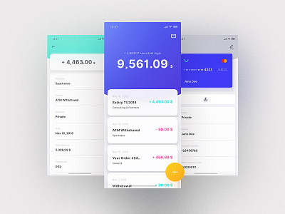 Mellow UI Kit Finance app blue blur categories design finance frish gradient kit light mellow munich purple style transactions typography ui ux wallet yung