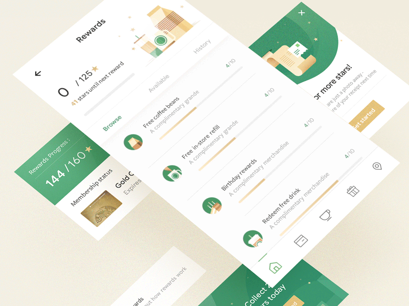 Starbucks - UI/UX Redesign animation flat home illustration landing order page ui ux vector web website