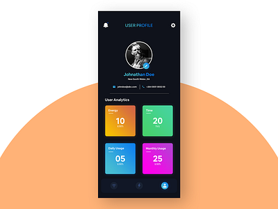 Dark Vs Light User Profile app app screens application design black black and white color daark cards dark dark theme design gradient interface design light theme navigation profile smarthome smarthome app uidesign user analytics user profile
