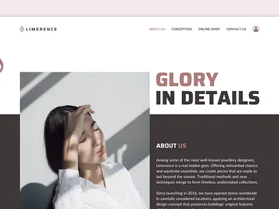 Limerence branding clean colours design e commerce flat gallery gifts image interface jewellery jewelry landing landing page minimalism photo picture ui ux web