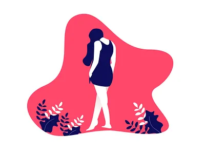 Lonely girl Illustration art clean design illustration interface ui ux vector web