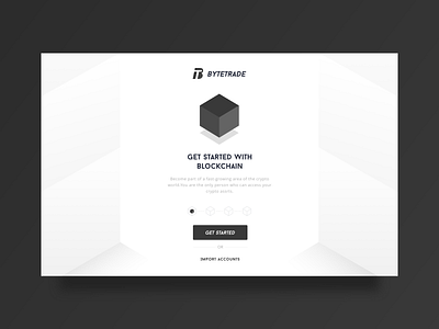 Bytetrade web Guide page blockchain button guide ui web white 块 插图 设计 黑色