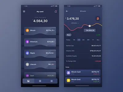 Crypto Wallets app coin crypto design mobile ui ux