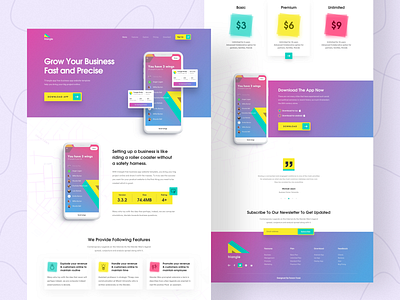 App Landing Page 2018 trends app landing app marketing app promotion best website 2018 business app colourful website design hiwow landing page mobile app product typography ui ux designer web design website