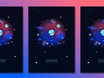 C O S M O S adobe aliens branding canvas cosmos editorial for hire freelancer graphic design nikola obradovic nikola obradovic design orbit outer space planets print space space art typography ufo universe