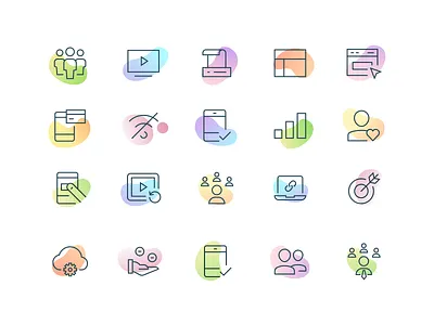 Icons branding gradient homepage icon icons icons set illustration interface landing minimal product responsive ui ui design user interface ux vector web web design website