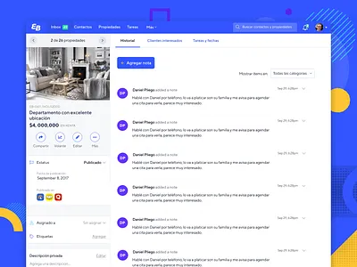 EasyBroker CRM - Private Property and Contact contacts crm dashboard listings property real estate ui webapp