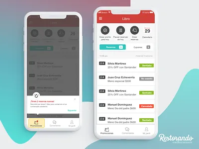 Agenda Restorando agenda business dash dashbaord restaurant restorando sketch tooltip ui design