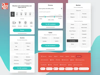 Nuevos Filtros Restorando filter set filters food app ios price search uidesign ux design