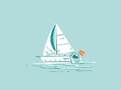 Sailboat boat flag illustration sailboat sea
