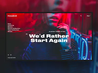 Pull&Bear-Website black branding clean concept design desktop e commerce fashion figma grid minimal typography ui ux web website