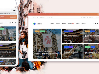 Saxon News & Magazine blog business corporate landing magazine minimal news newspaper promo template theme themeforest web wordpress wordpress blog theme