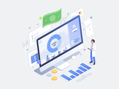 Wiggle affinity app banking character finance fintech illustration imac isometric money rboy rocketboy