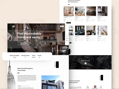 Real Estate Agency : Landing page concept agency agency branding creative design design design inspiration landing page minimal real estate real estate agency real estate branding ui ui design ui ux user experience user interface ux web web design web ui website