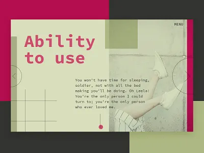 Shoe Blog design geometric grid minimalistic pink typography ui web website