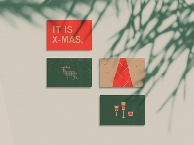Christmas Cards christmas cards graphic design greeting cards holiday cards illustration red and green simple card design stationery design texture typography