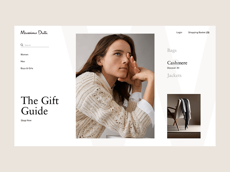Home Page animation clean ecommerce fashion home interaction page principle product ui web