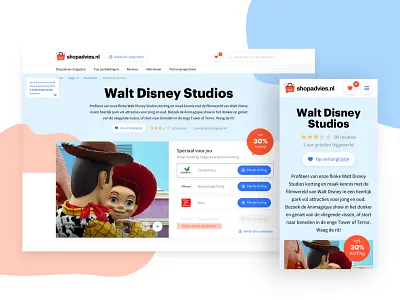 Walt Disney Studios design ecommerce interface layout mobile responsive ui ux web website