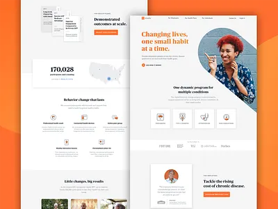 Omada Healh Home Page art direction behavior change digital health light interface product design responsive uiux web design