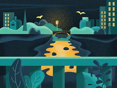 Good Night daily illustrator ui