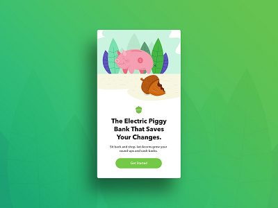 Illustration - Acorns Banner acorns banner ad banner design clean illustration piggy piggy bank simple